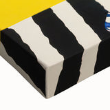 Electric Wall Art: Bold Floral Vase Design with Vibrant Yellow Background