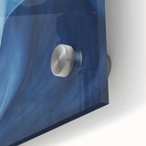 Abstract Electric Blue Canvas Art: Flowing Wave Design for Modern Decor