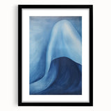 Abstract Electric Blue Canvas Art: Flowing Wave Design for Modern Decor