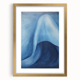 Abstract Electric Blue Canvas Art: Flowing Wave Design for Modern Decor