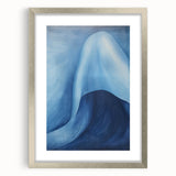 Abstract Electric Blue Canvas Art: Flowing Wave Design for Modern Decor