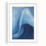 Abstract Electric Blue Canvas Art: Flowing Wave Design for Modern Decor