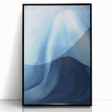 Abstract Electric Blue Canvas Art: Flowing Wave Design for Modern Decor