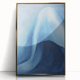 Abstract Electric Blue Canvas Art: Flowing Wave Design for Modern Decor