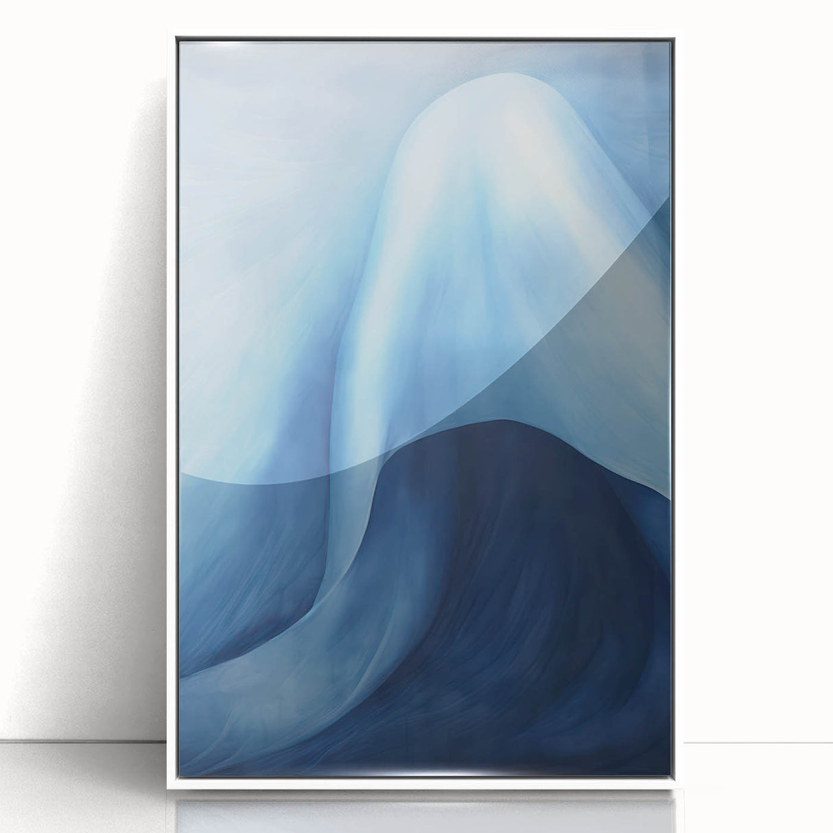 Abstract Electric Blue Canvas Art: Flowing Wave Design for Modern Decor