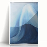 Abstract Electric Blue Canvas Art: Flowing Wave Design for Modern Decor