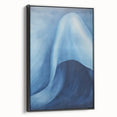 Abstract Electric Blue Canvas Art: Flowing Wave Design for Modern Decor