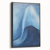 Abstract Electric Blue Canvas Art: Flowing Wave Design for Modern Decor