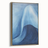 Abstract Electric Blue Canvas Art: Flowing Wave Design for Modern Decor