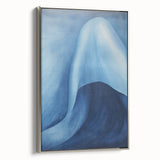 Abstract Electric Blue Canvas Art: Flowing Wave Design for Modern Decor