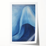 Abstract Electric Blue Canvas Art: Flowing Wave Design for Modern Decor