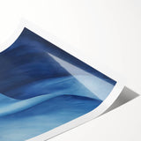 Abstract Electric Blue Canvas Art: Flowing Wave Design for Modern Decor