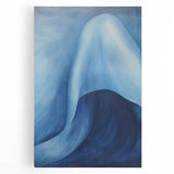 Abstract Electric Blue Canvas Art: Flowing Wave Design for Modern Decor