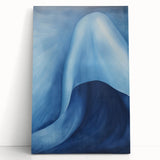Abstract Electric Blue Canvas Art: Flowing Wave Design for Modern Decor
