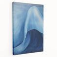 Abstract Electric Blue Canvas Art: Flowing Wave Design for Modern Decor