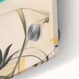 Modern Electric Art Print: Abstract Floral and Geometric Design Canvas