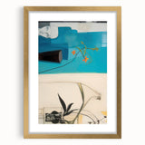 Modern Electric Art Print: Abstract Floral and Geometric Design Canvas