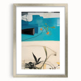 Modern Electric Art Print: Abstract Floral and Geometric Design Canvas