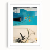 Modern Electric Art Print: Abstract Floral and Geometric Design Canvas