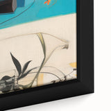 Modern Electric Art Print: Abstract Floral and Geometric Design Canvas