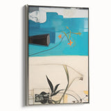 Modern Electric Art Print: Abstract Floral and Geometric Design Canvas