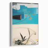 Modern Electric Art Print: Abstract Floral and Geometric Design Canvas