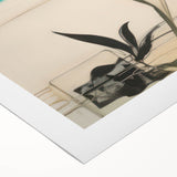 Modern Electric Art Print: Abstract Floral and Geometric Design Canvas