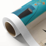 Modern Electric Art Print: Abstract Floral and Geometric Design Canvas