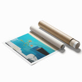 Modern Electric Art Print: Abstract Floral and Geometric Design Canvas