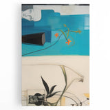 Modern Electric Art Print: Abstract Floral and Geometric Design Canvas