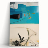 Modern Electric Art Print: Abstract Floral and Geometric Design Canvas