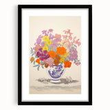 Electric Floral Canvas Art: Colorful Bouquet with Vibrant Floral Patterns
