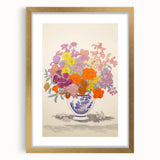 Electric Floral Canvas Art: Colorful Bouquet with Vibrant Floral Patterns