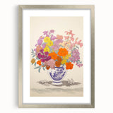 Electric Floral Canvas Art: Colorful Bouquet with Vibrant Floral Patterns