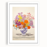 Electric Floral Canvas Art: Colorful Bouquet with Vibrant Floral Patterns