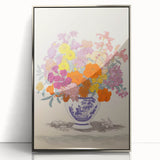 Electric Floral Canvas Art: Colorful Bouquet with Vibrant Floral Patterns