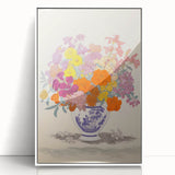 Electric Floral Canvas Art: Colorful Bouquet with Vibrant Floral Patterns