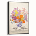 Electric Floral Canvas Art: Colorful Bouquet with Vibrant Floral Patterns