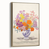 Electric Floral Canvas Art: Colorful Bouquet with Vibrant Floral Patterns