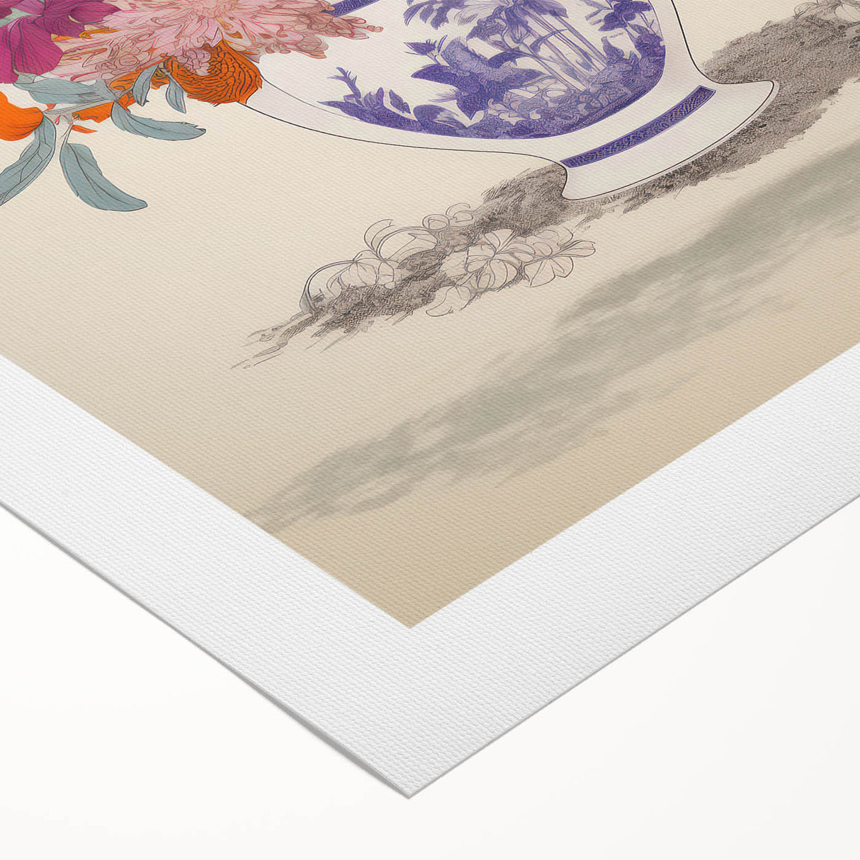 Electric Floral Canvas Art: Colorful Bouquet with Vibrant Floral Patterns