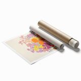 Electric Floral Canvas Art: Colorful Bouquet with Vibrant Floral Patterns