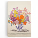 Electric Floral Canvas Art: Colorful Bouquet with Vibrant Floral Patterns