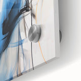 Abstract Electric Canvas Art: Dynamic Blue and Black Modern Painting