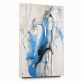 Abstract Electric Canvas Art: Dynamic Blue and Black Modern Painting