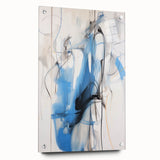 Abstract Electric Canvas Art: Dynamic Blue and Black Modern Painting