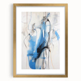 Abstract Electric Canvas Art: Dynamic Blue and Black Modern Painting