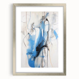 Abstract Electric Canvas Art: Dynamic Blue and Black Modern Painting