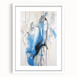 Abstract Electric Canvas Art: Dynamic Blue and Black Modern Painting