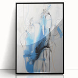 Abstract Electric Canvas Art: Dynamic Blue and Black Modern Painting