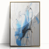 Abstract Electric Canvas Art: Dynamic Blue and Black Modern Painting